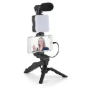 49 LEDs Streaming Lighting Kit for Phone All-in-One Video Recording Set with Tripod Stand & Microphone