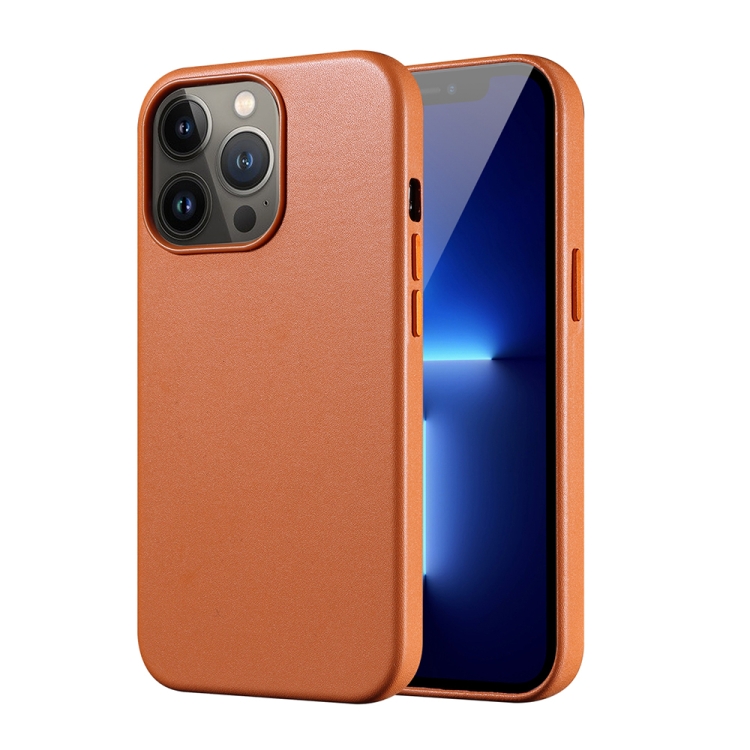 [00-42] iPhone 13 Pro PU + TPU Magsafe Magnetic + IC Chip Phone Case (Golden brown)