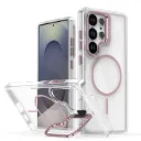 For Samsung Galaxy S25 Ultra 5G Bright Color Clear MagSafe Lens Frame Holder Phone Case