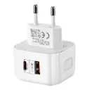 20W PD + QC 3.0 Dual Ports Travel Charger Power Adapter. (EU)