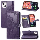 For iPhone 13 Mandala Flower Embossed Horizontal Flip Leather Case with Holder & Three Card Slots & Wallet & Lanyard