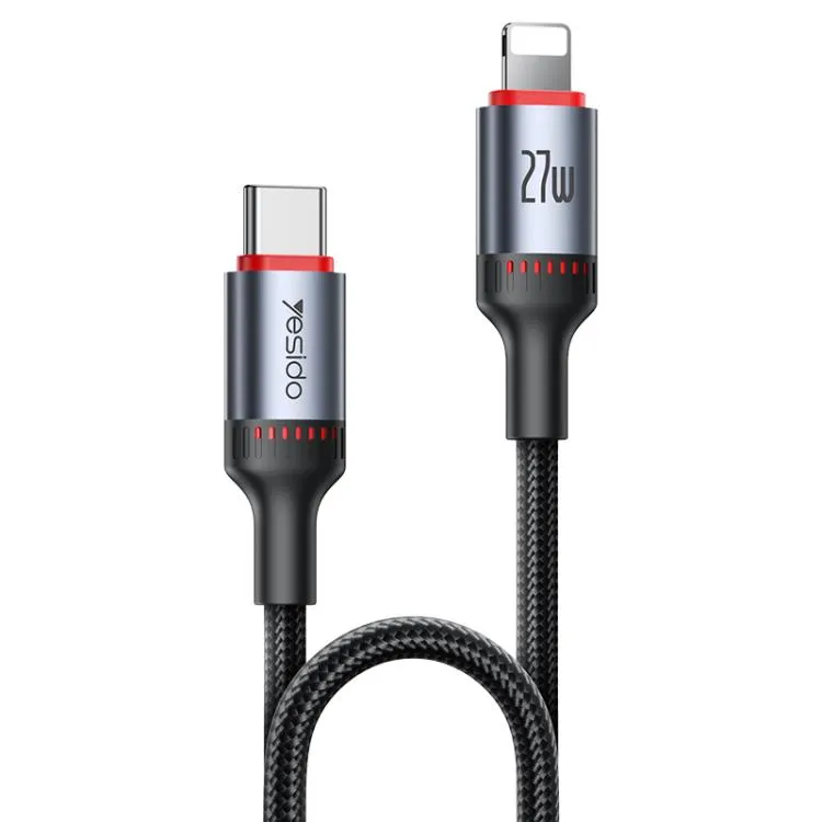 Yesido PD27W 3A USB-C / Type-C to 8 Pin Charging Data Cable (1.2m)