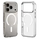 For iPhone 17 Pro Max ZGA Magsafe Metal Buttons Clear PC Hybrid TPU Phone Case