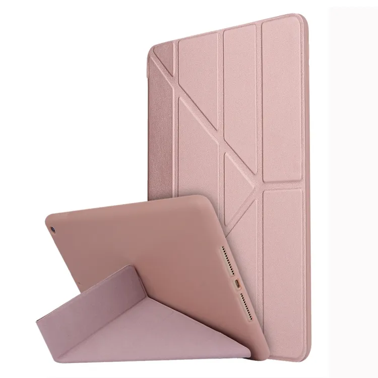 For iPad 10.2 2021 / 2020 / 2019 TPU Horizontal Deformation Flip Leather Case with Holder (Rose Red)
