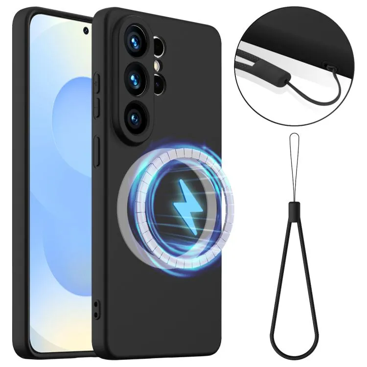 For Samsung Galaxy S26 Ultra 5G Shockproof Silicone Magsafe Phone Case (Black)