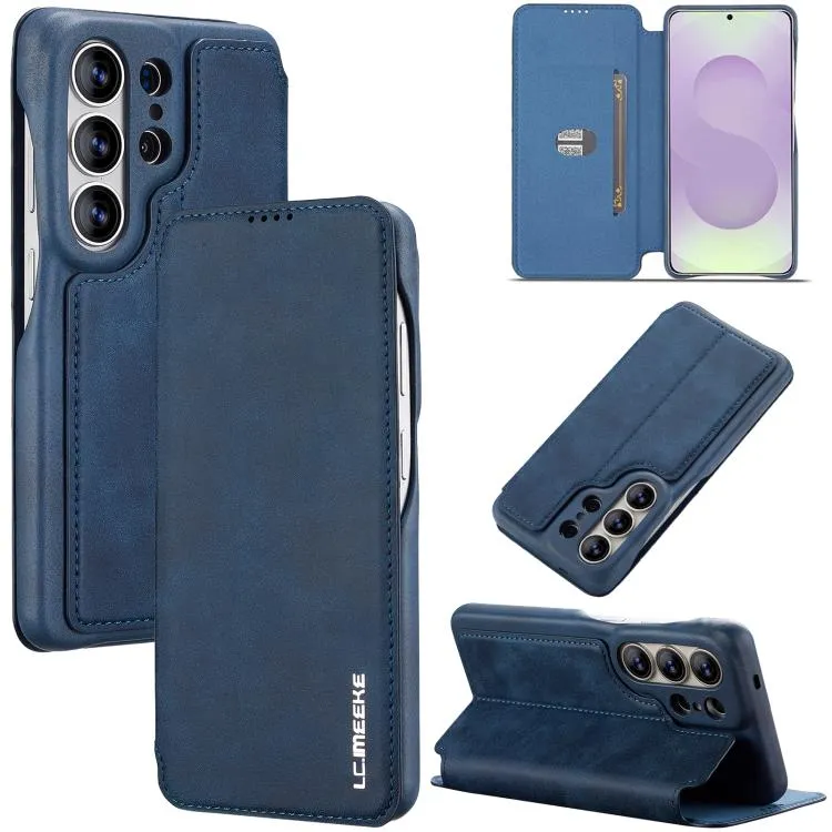 For Samsung Galaxy S26 Ultra 5G LC.IMEEKE Hon Ancient Series Flip Leather Phone Case (Blue)