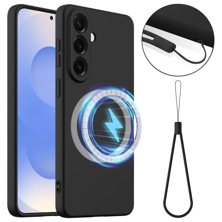 For Samsung Galaxy S26+ 5G Shockproof Silicone Magsafe Phone Case (Black)
