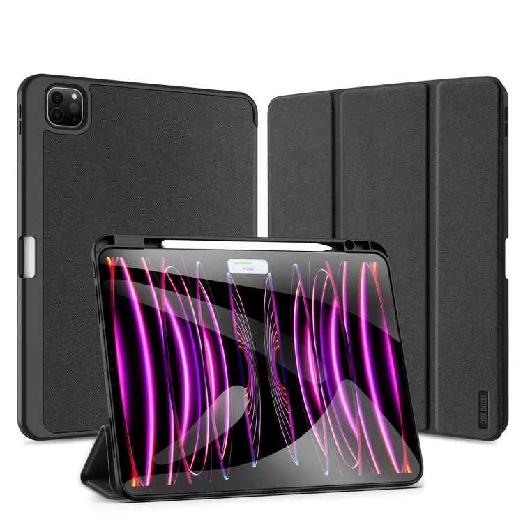 For iPad Pro 13 2025 / 2024 DUX DUCIS Domo Series Cloth Texture Magnetic Leather Tablet Case(Black)