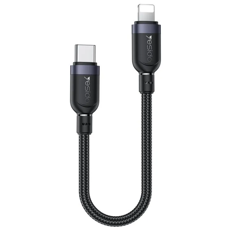 Yesido 27W Type-C to 8 Pin Aluminum Alloy Data Cable, Length: 0.3m