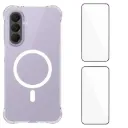 For Galaxy A57 5G Magnetic Shockproof TPU Phone Case with 2pcs Screen Films(Transparent)