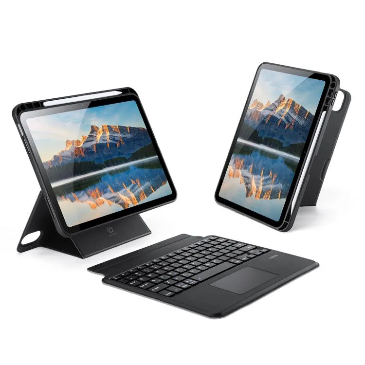 For iPad 2025 / 2022 DUX DUCIS DK Series Backlight Magnetic Wireless Keyboard Vegan Leather Tablet Case(Black)