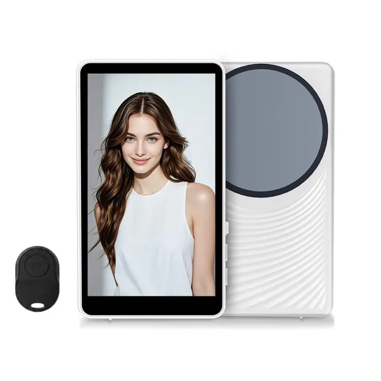Magnetic Selfie Screen Phone Screen Mirroring Device Rear Camera Wireless Display Monitor (White)
