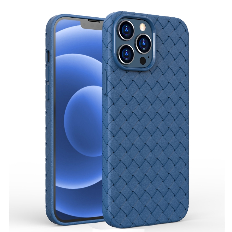 [00-121] iPhone 13 Full Coverage Woven Shockproof TPU Case (Blue)