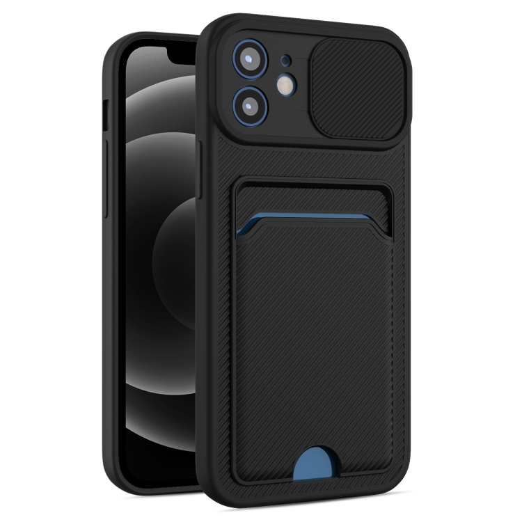 [00-136] iPhone 13 Sliding Camshield Card TPU+PC Case (Black)