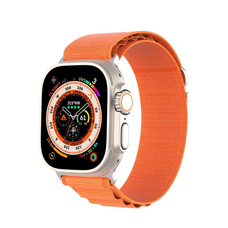 [00-162] For Apple Watch Ultra 49mm DUX DUCIS GS Series Nylon Loop Watch Band. (Orange)