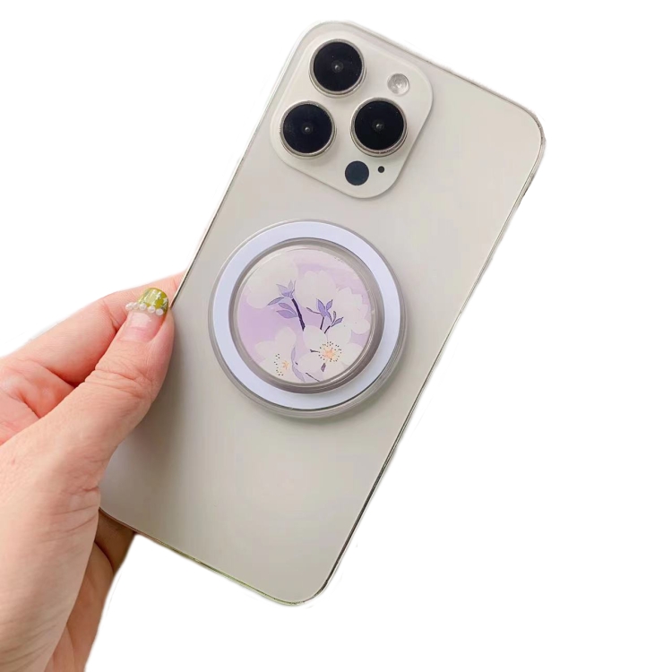 Glue Cartoon Floral Magnetic Airbag MagSafe Phone Telescopic Holder.