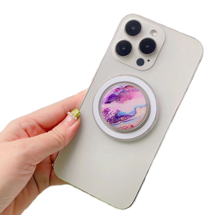 Glue Cartoon Floral Magnetic Airbag MagSafe Phone Telescopic Holder.