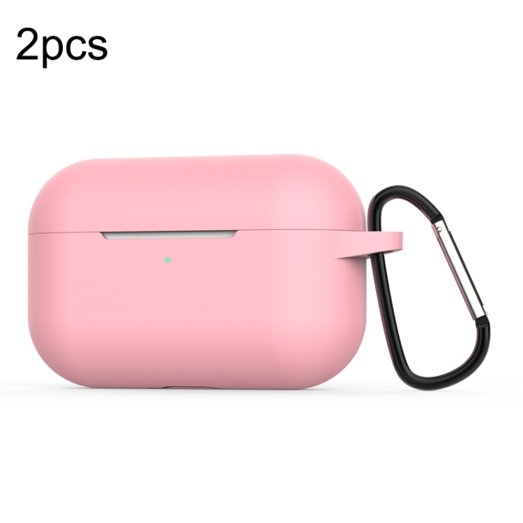 For Apple AirPods Pro 2pcs Wireless Earphone Silicone Protective Case with Hook.
