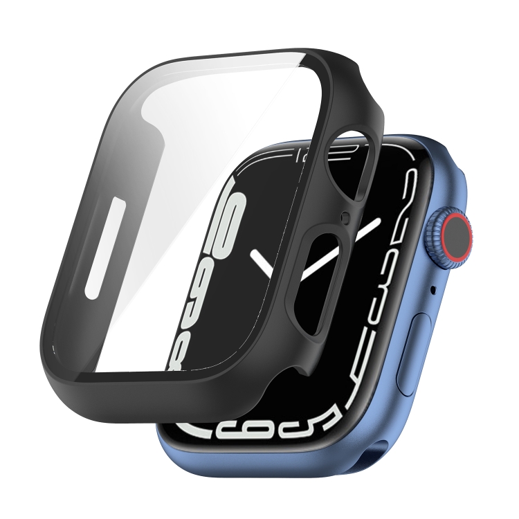 Shockproof PC Protective Case with Tempered Glass Film For Apple Watch Series 9 / 8 / 7 41mm