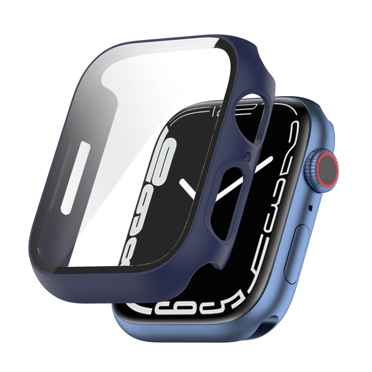 
Shockproof PC Protective Case with Tempered Glass Film For Apple Watch Series 9 / 8 / 7 45mm.