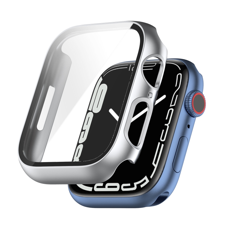 Shockproof PC Protective Case with Tempered Glass Film For Apple Watch Series 9 / 8 / 7 45mm.
