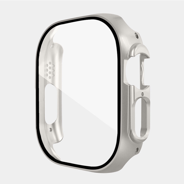 Electroplating Monochrome PC+Tempered Film Watch Case For Apple Watch Series 6/5/4/SE 44mm.