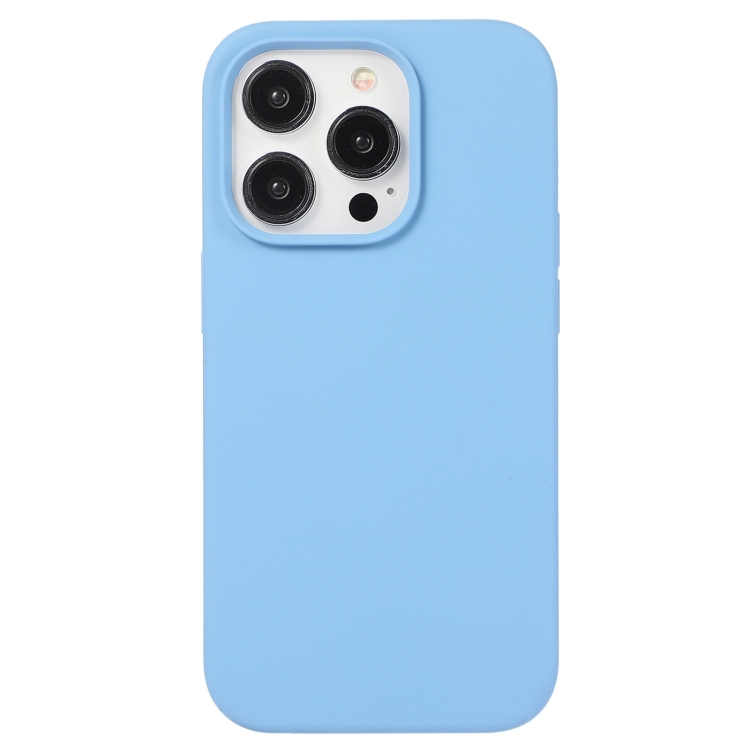 [00-326] For iPhone 12 Pro Max Liquid Silicone Phone Case. (Blue)