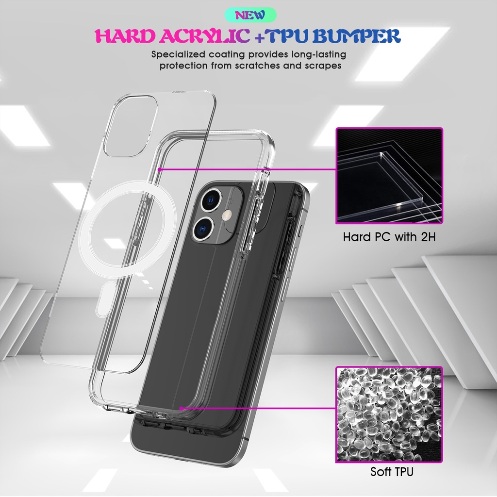 For iPhone 12 / 12 Pro Magsafe Case Simple Magnetic Ring .