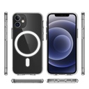 or iPhone 12 mini Magsafe Case Simple Magnetic Ring All-inclusive Clear Crystal Acrylic PC +TPU Shockproof Case 