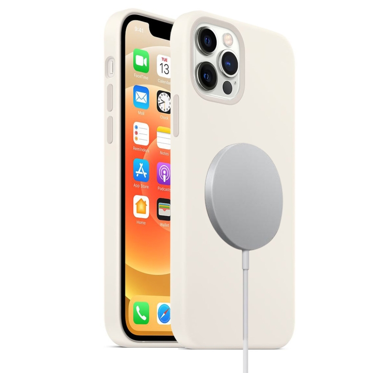 For iPhone 12 / 12 Pro Magnetic Liquid Silicone Full Coverage Shockproof Magsafe Case with Magsafe Charging Magnet.