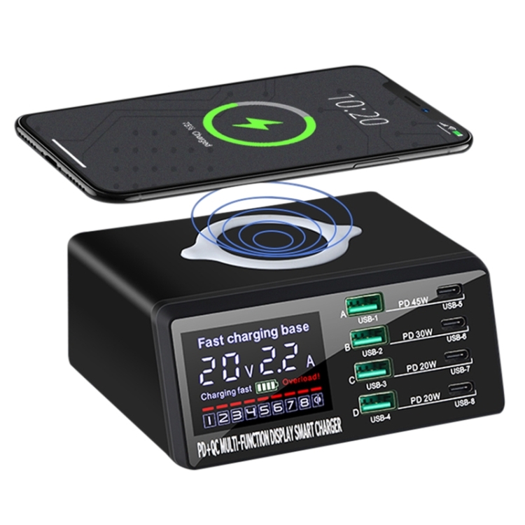  110W Multi-ports Smart Charger Station + Wireless Charger .