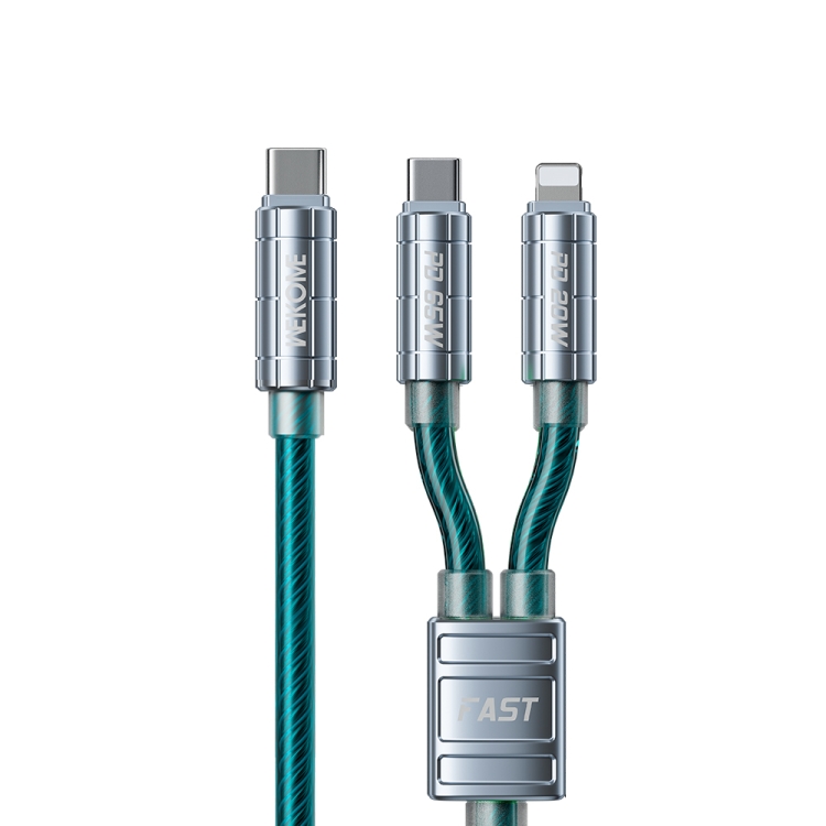 [00-483] WK  2 in 1 Type-C to Type-C+8 Pin Super Fast Charge Data Cable.