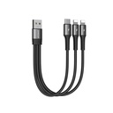 
JOYROOM  3 in 1 USB to 8 Pinx2+Type-C Nylon Braid Charging Cable.