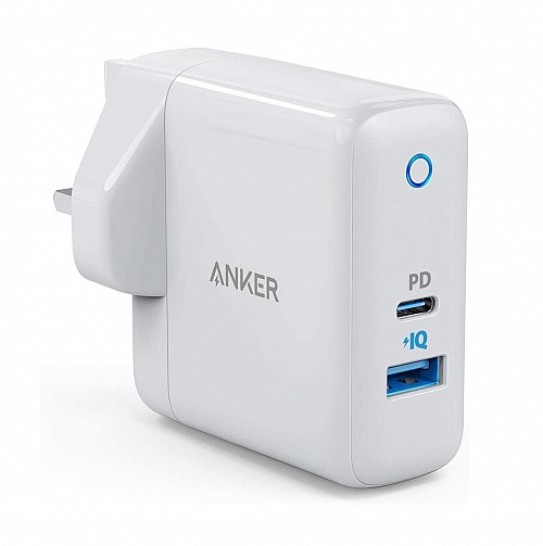 Anker PowerPort PD2 18W Type-C + 15W USB-A UK Plug.