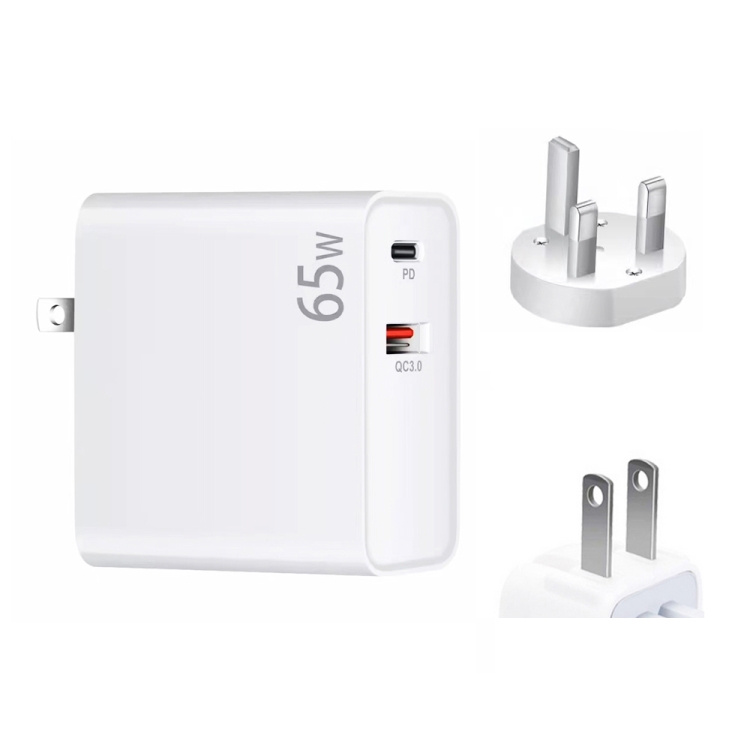 PD-65W USB-C / Type-C + QC3. 0 USB Laptop Charging Adapter.