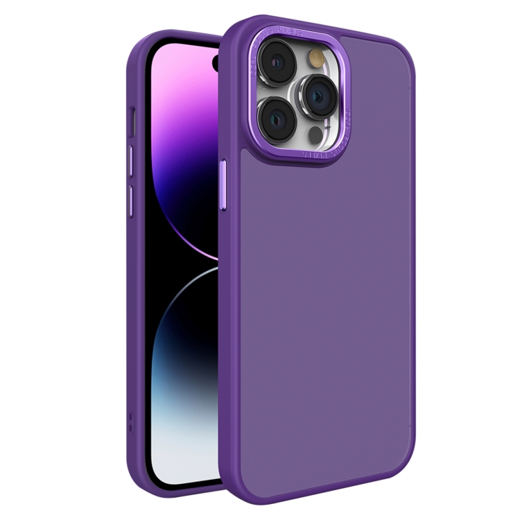 [00-639] For iPhone 15 Plus All-inclusive TPU Edge Acrylic Back Phone Case. (purple)