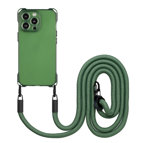 For iPhone 15 Pro Max Four-corner Shockproof TPU Phone Case with Lanyard.