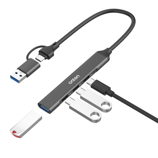 Onten 4 in 2 USB 3.0 + Type-C to 3 Type-C + USB HUB Docking Station.