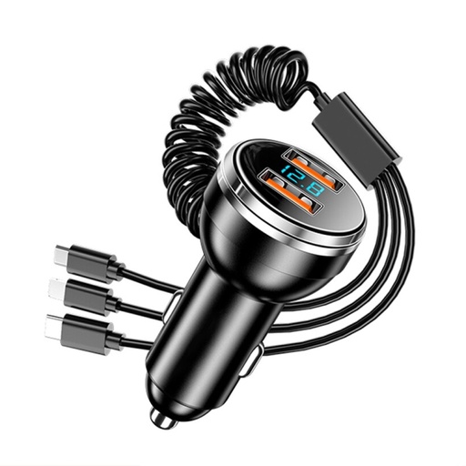 [1256]  3 in 1 Charging Cable & Dual USB Port Car Charger.