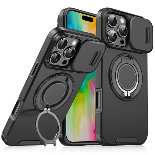 For iPhone 16 Pro Max Sliding Camshield Ring Holder Phone Case.