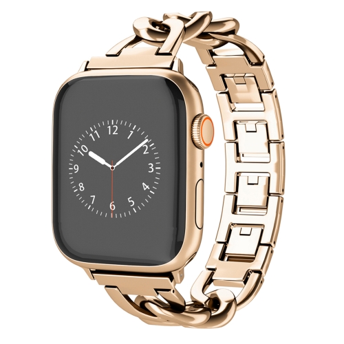 For Apple Watch SE 2023 40mm Quick-Release Metal Chain Watch Band.