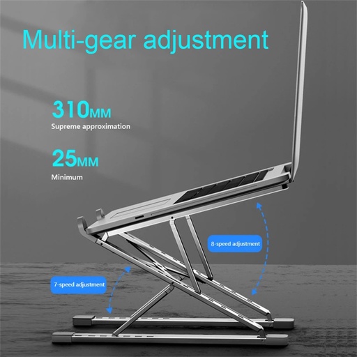 [LAPTOP HOLDER]  Double-layer Foldable Lifting Aluminum Alloy Laptop Heat Dissipation Stand.