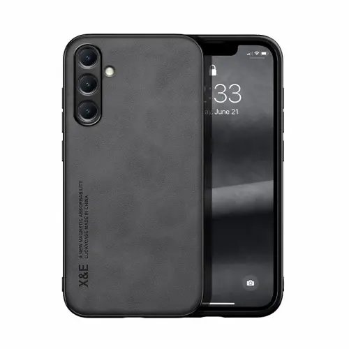 For Samsung Galaxy A16 4G Skin Feel Magnetic Leather Back Phone Case.black