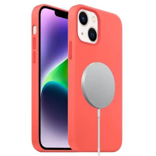For iPhone 14 Plus Liquid Silicone Full Coverage MagSafe Phone Case.