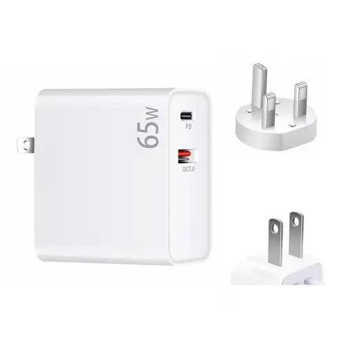 65W USB-C / Type-C + QC3. 0 USB Laptop Charging Adapter, UK Plug / US Plug.