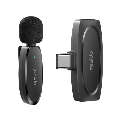 YESIDO Low-latency Wireless Lavalier Microphone with Type-C Receiver.