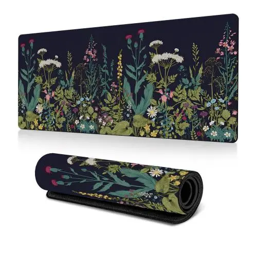 Flowers and Trees Themed Mouse Pad Desk Mat For Office/Gaming 300x600x2mm.