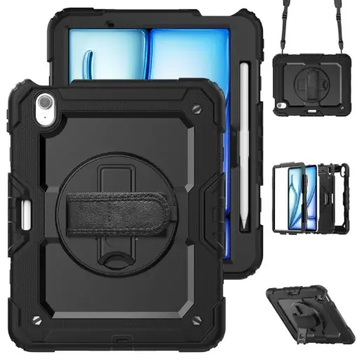 For iPad Air 11 2024 / Air 11 2025 Silicone Hybrid PC Tablet Protective Case