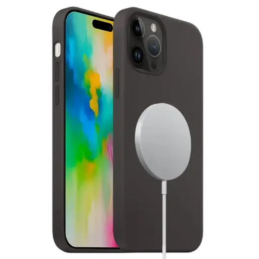 For iPhone 16 Pro Max Liquid Silicone Full Coverage MagSafe Phone Case