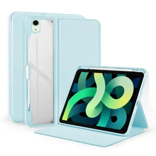 For iPad Air 2022/2020 10.9 2-Fold Clear Acrylic Leather Tablet Case